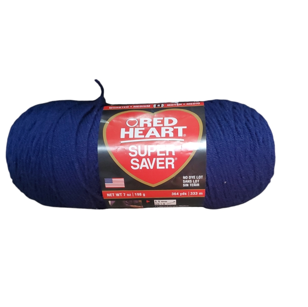 Red Heart Super Saver Yarn Soft Navy 364 yds  NWT